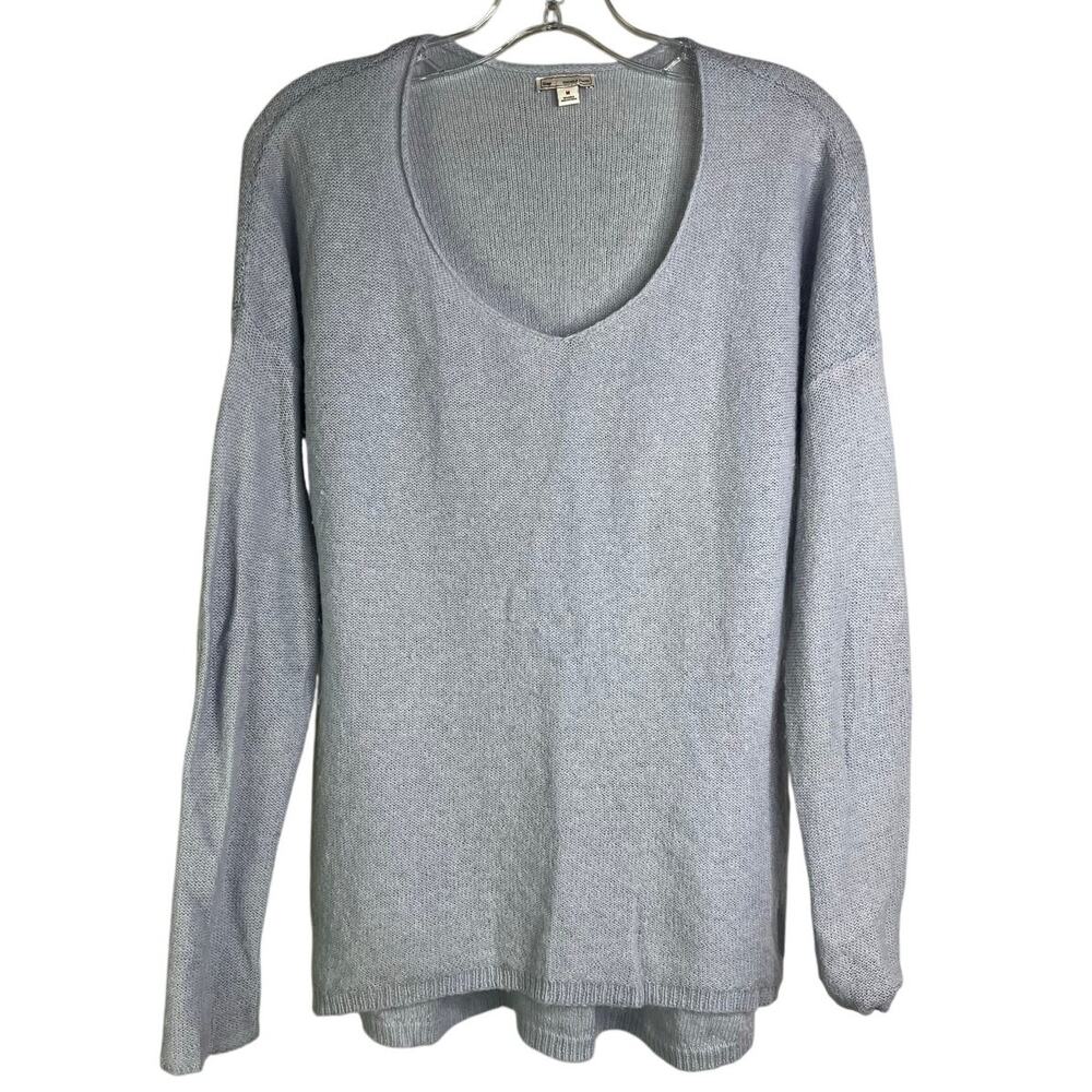 Gap Sweater Womens M Wool Scoop Circle Neck Jet Stream Blue Long Sleeve Pullover